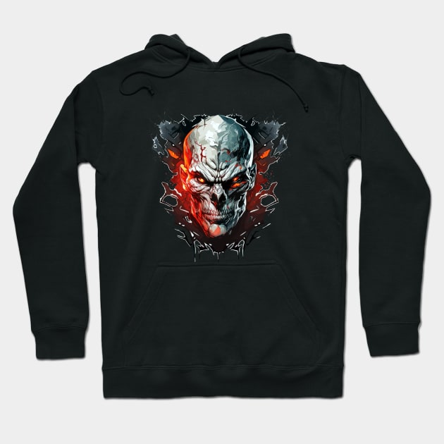 Skull Wild Life Painting Dark Character Spirit Hoodie by Cubebox